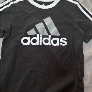Adidas Kids Black Tee with White Logo